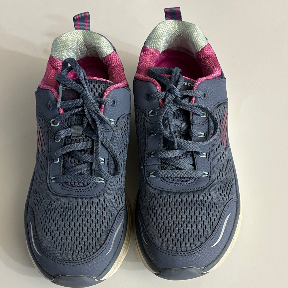 Skechers Blue and Pink Air Cooled Memory Foam Relaxed Fit Women’s Shoes 8.5 - Picture 2 of 9
